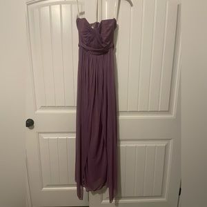 Purple, floor length evening dress.